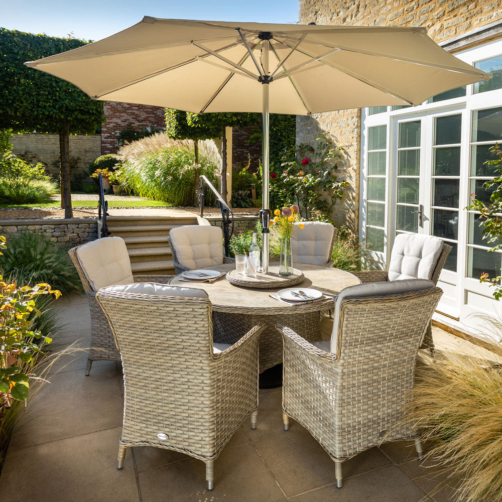 Outdoor Dining 6 Seat Round in Beech Weave - Heritage By Hartman