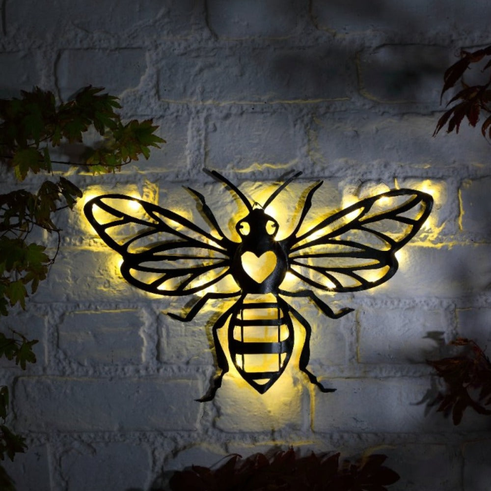 Outdoor LED Solar Metal Plaque Garden Light- Honey Bee  14LED