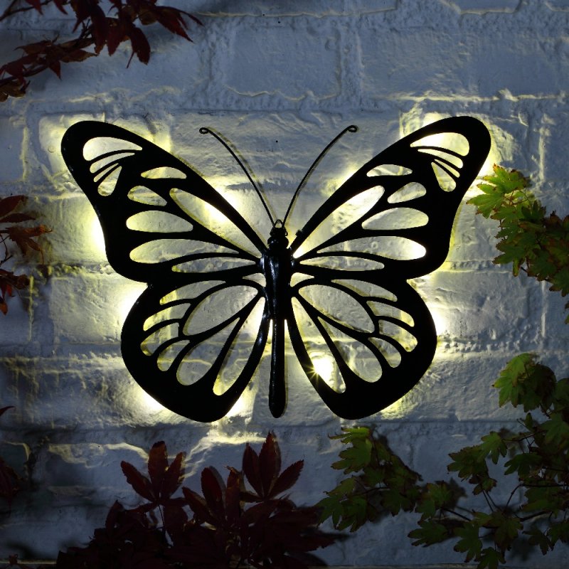 Solat LED Metal Plaque Outdoor Garden Light- Butterfly  16 LED