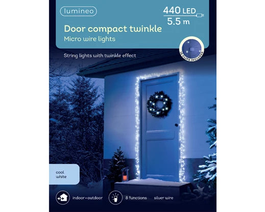 Micro LED Door Compact Twinkle Lights- 8 functions - Indoor and Outdoor
