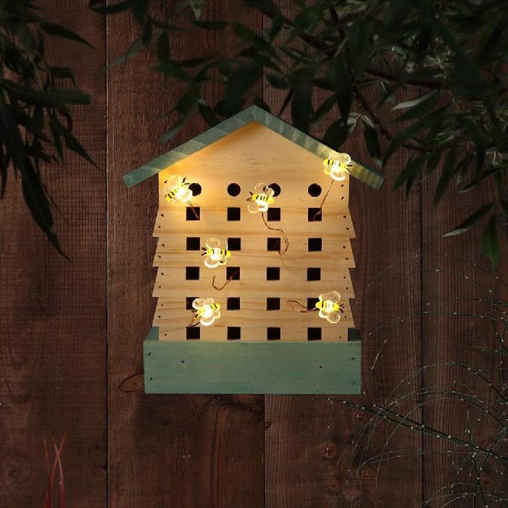 Insect Bee Hive Hotel with Solar Lights