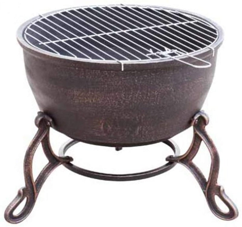 Elidir Cast Iron Fire Bowl with BBQ Grill