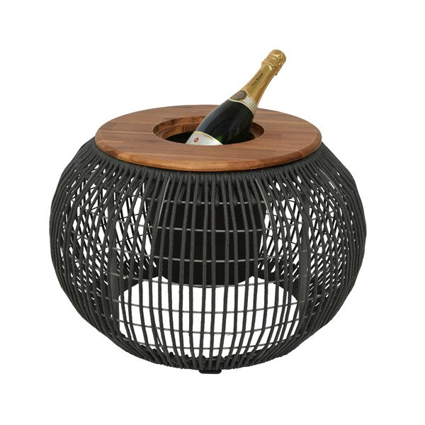 Seville Outdoor Side Table, Planter and Drink Storage - Grey Rope