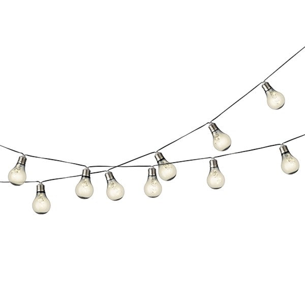 10 Warm White Garden Solar String Lights Static and Flashing Effect