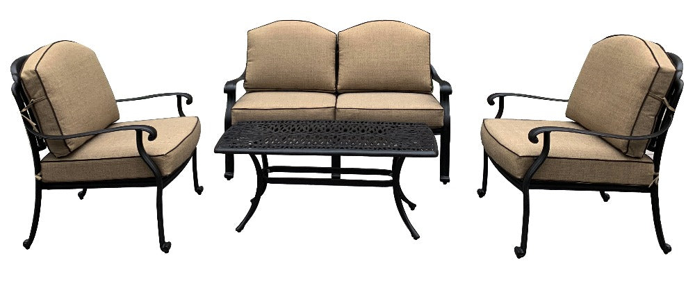 Outdoor Lounge with Coffee Table in Cast Aluminium - Amalfi By Hartman