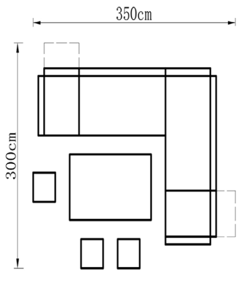 Outdoor Modular Corner with Firepit Table in Grey - Kendal By Vila