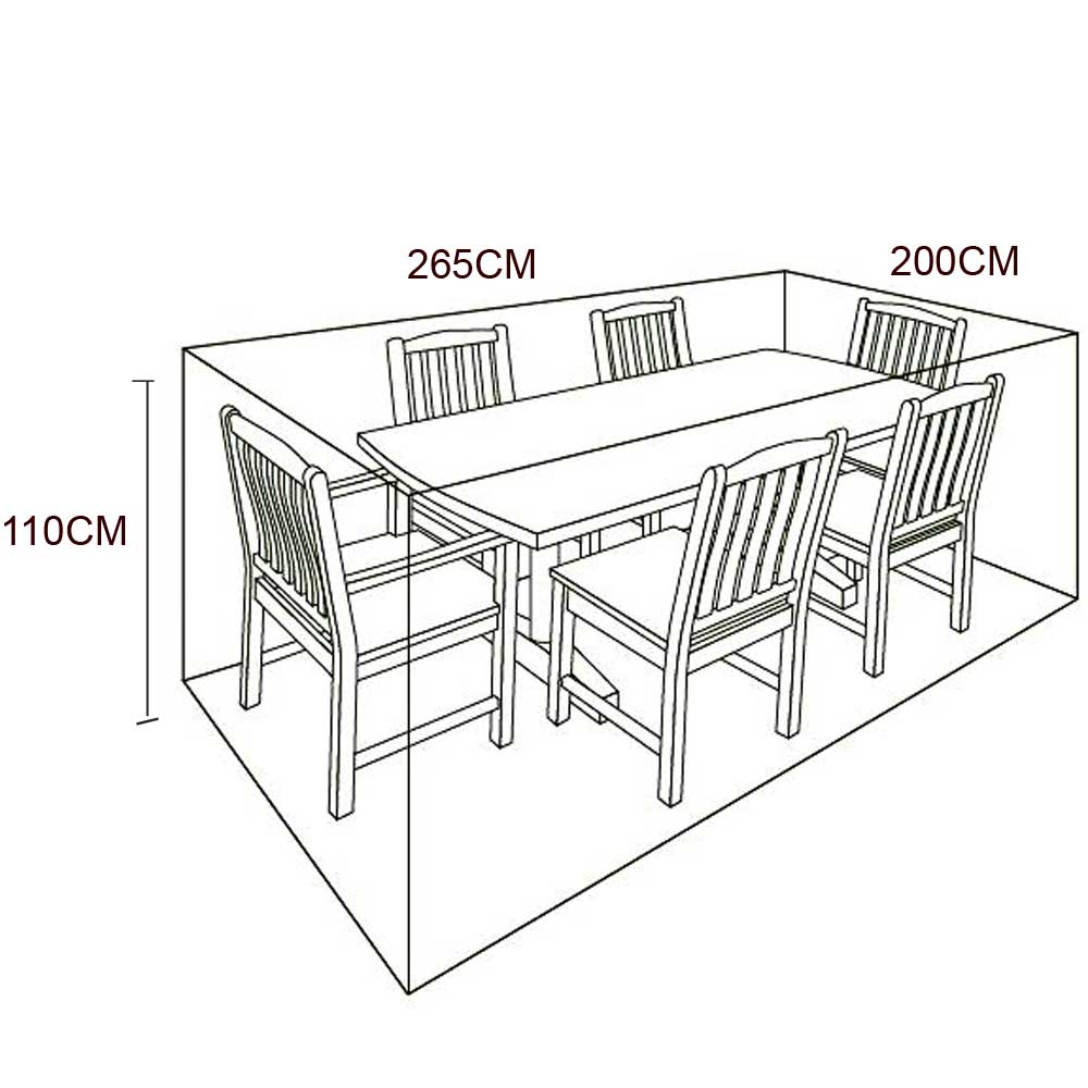 Outdoor Furniture Cover for LG | 6 Seat Rectangular Dining Set