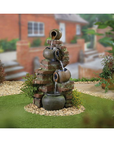 Flowing Jugs Water Feature with Pump - No Plumbing