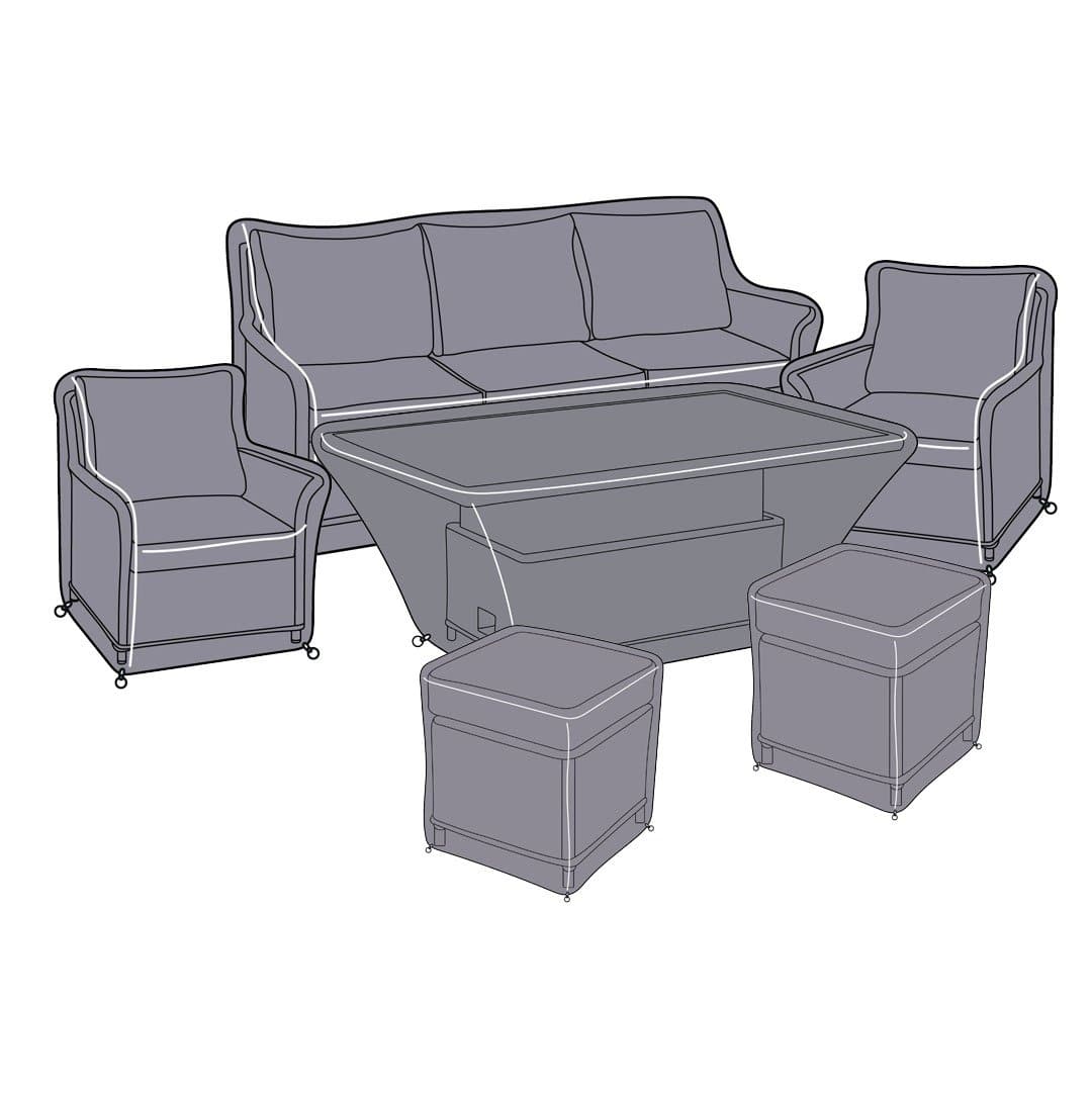 Outdoor Furniture Covers for Hartman | Heritage 3 Seat Reclining Lounge Set with Adjustable Table