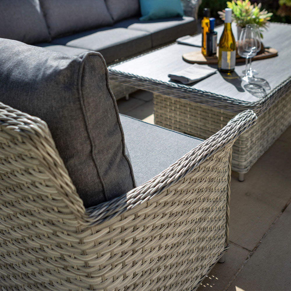 Rectangular Corner with Adjustable Table in Ash Weave - Heritage By Hartman