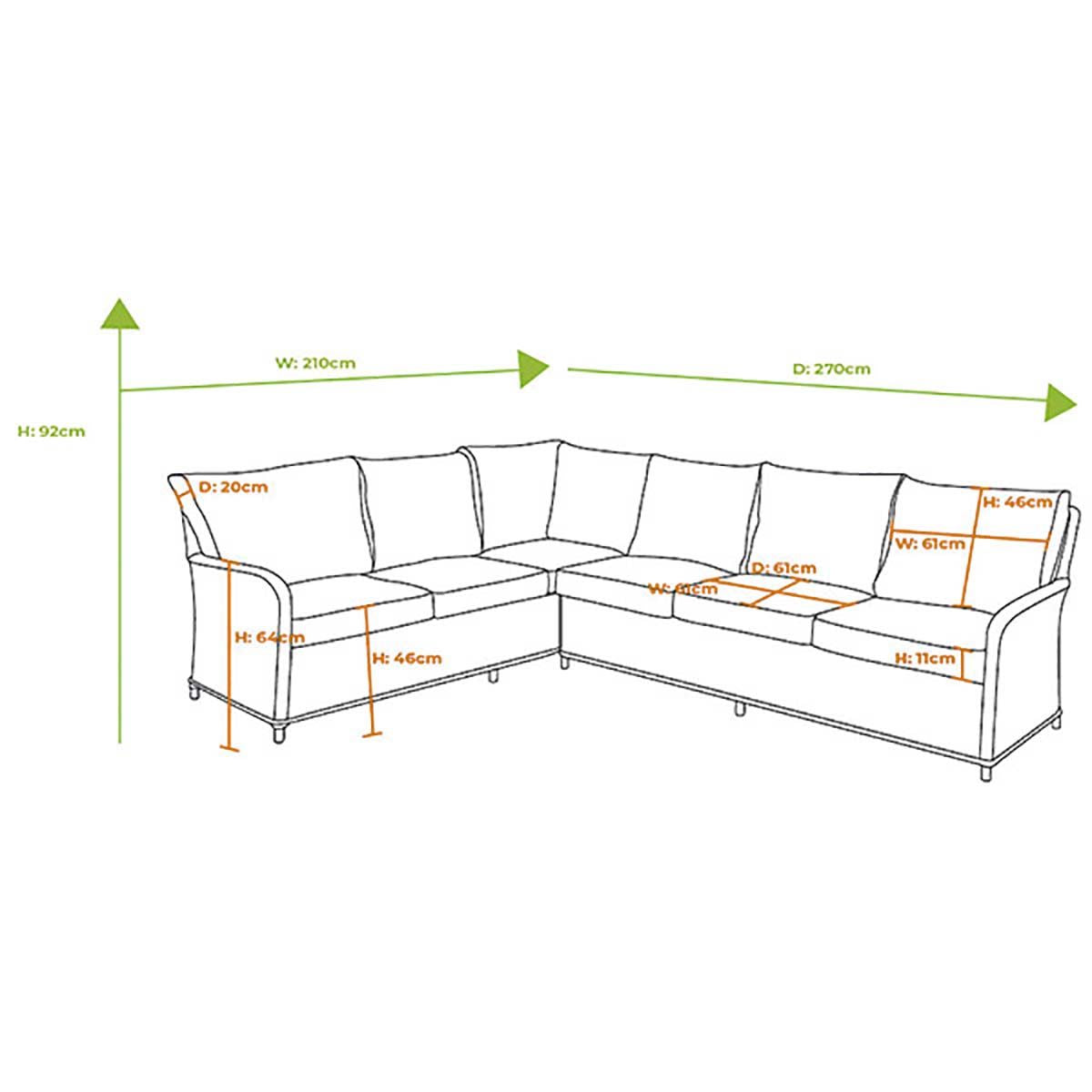 Rectangular Corner with Adjustable Table in Beech Weave - Heritage By Hartman