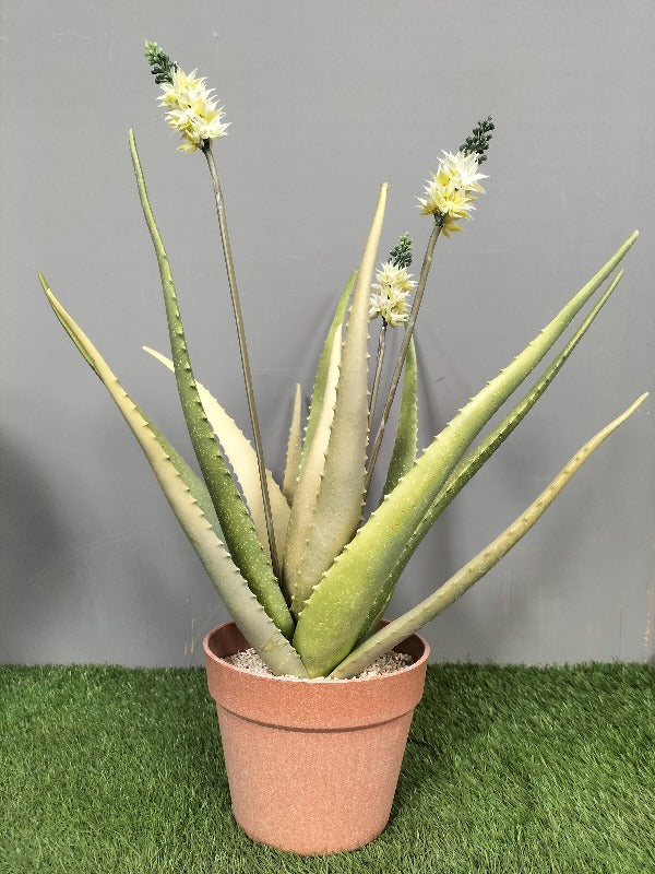 Yellow flowering Artificial Agave Plant in Pot 60cm