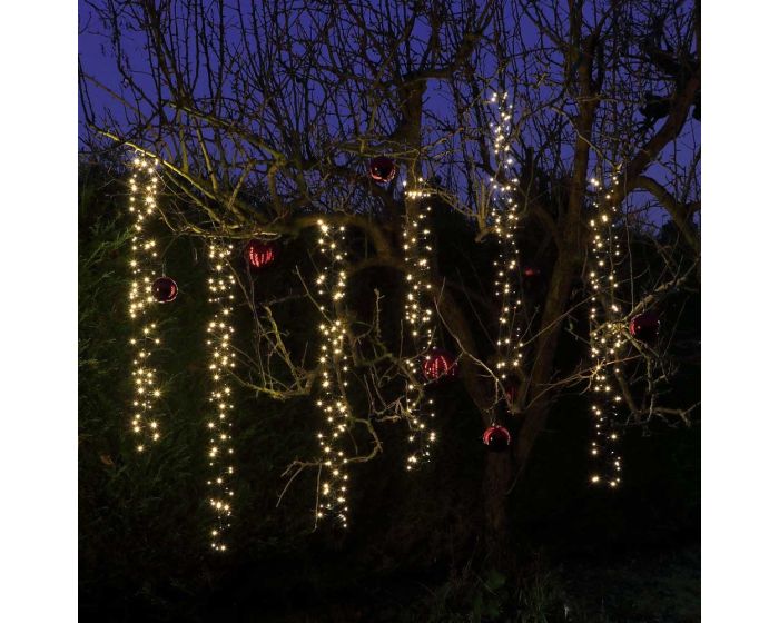 LED Cascade Cluster Outdoor Garden String Lights - Warm White - 0.5m & 1m
