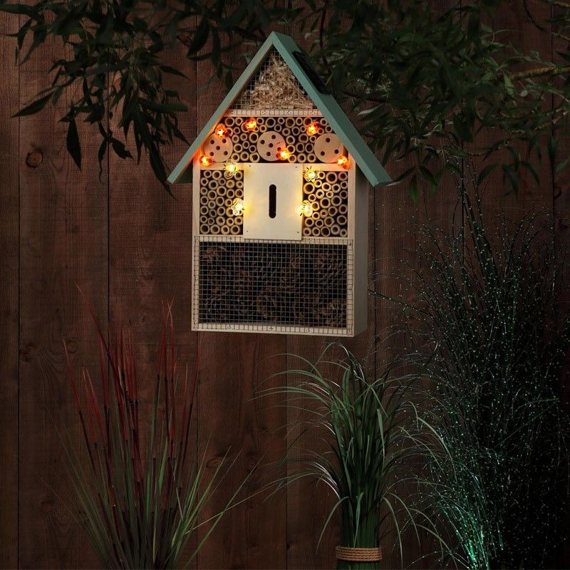 Large Insect House Hotel with Solar Lights