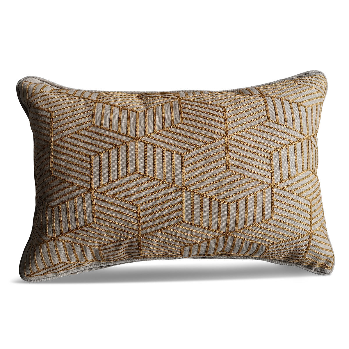 LG | Deluxe Gold Striped Cube Scatter Cushion - 40cm x 60cm