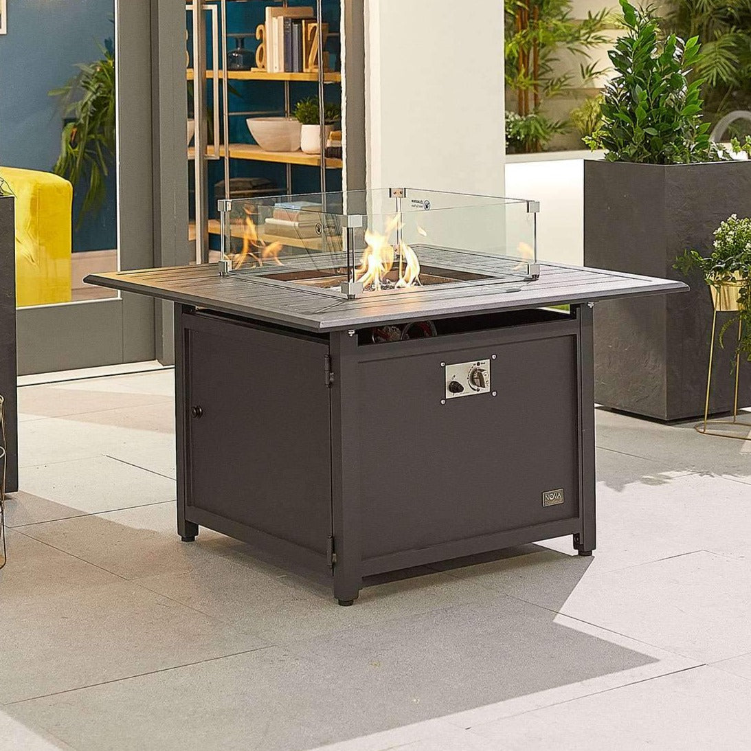 Square Outdoor Firepit Table - Mercury By Nova