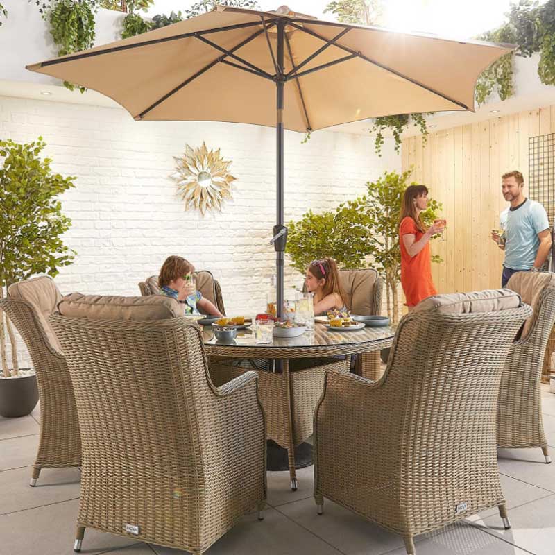Outdoor Dining 6 Seat in Willow - Thalia By Nova
