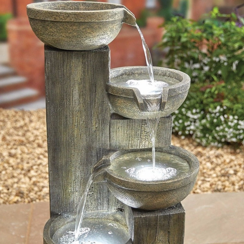 Ash Columns Water Feature with LEDS - No Plumbing