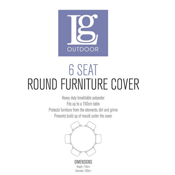 Outdoor Furniture Cover for LG | 6 Seat Round Dining Set