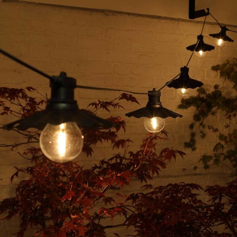 6 Connectable Festoon Outdoor Lights Scalloped Saucer Bulb by Noma - Mains Operated