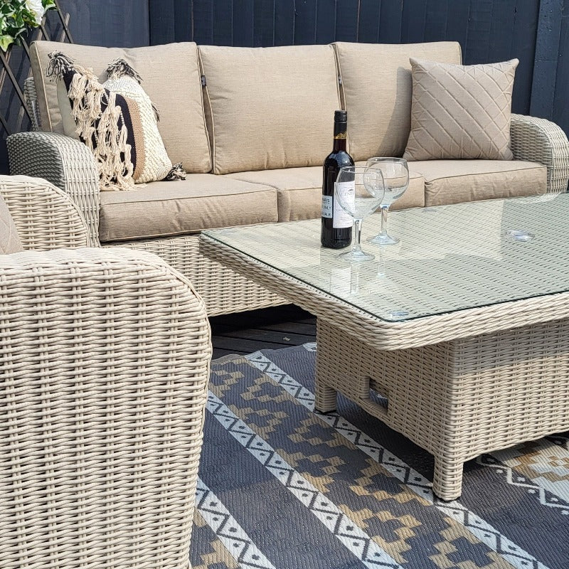 Outdoor Lounge with Adjustable Table in Heather Beige - Haven By Harbo
