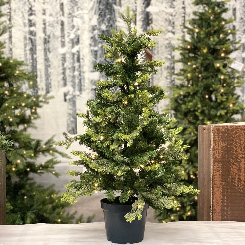 Artificial Christmas Tree | Potted 90cm St Moritz Artificial Outdoor Christmas Tree