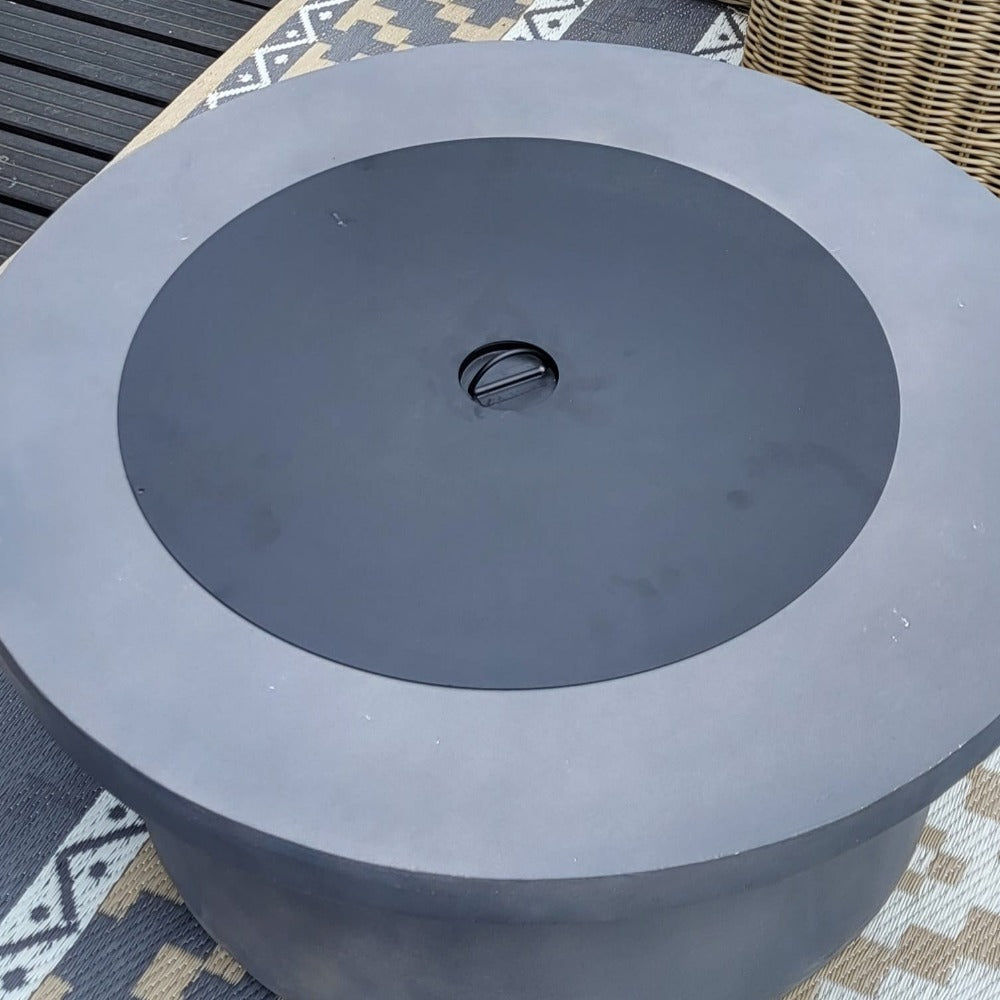 San Antonio Gas Firepit Bowl in Grey - FREE Wind Guard