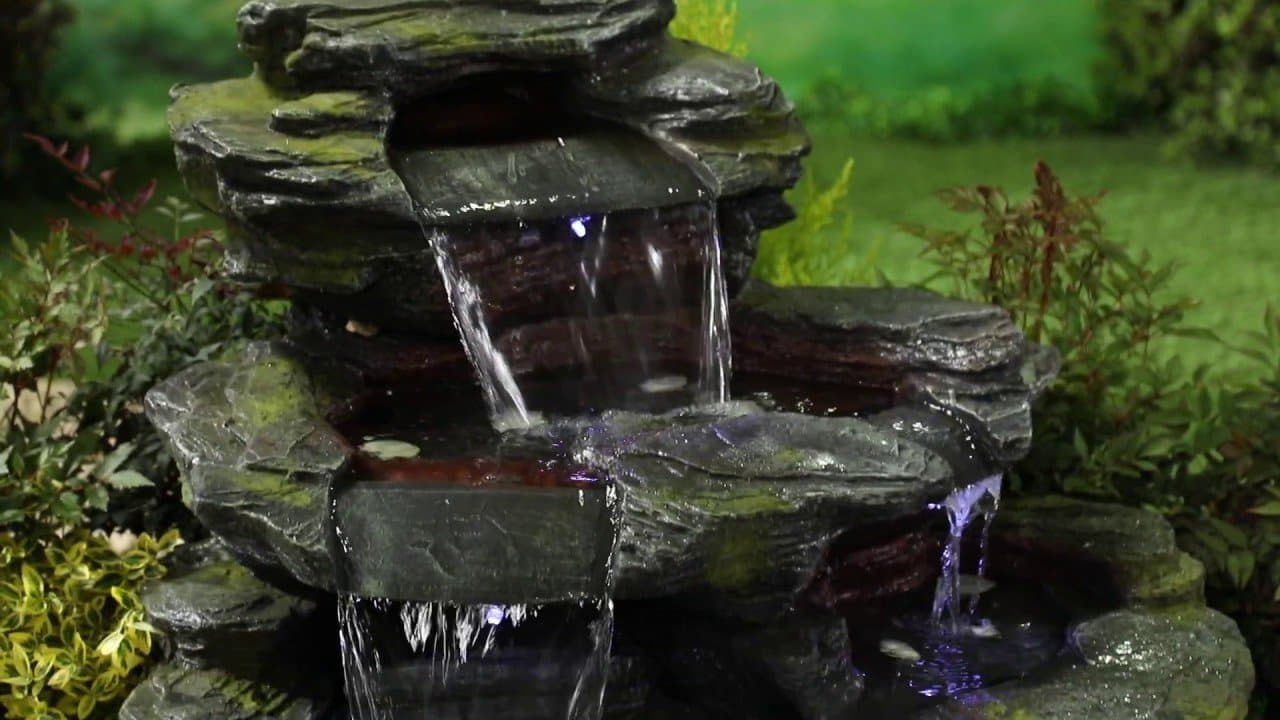 Garda Falls Water Feature with lights - No Plumbing