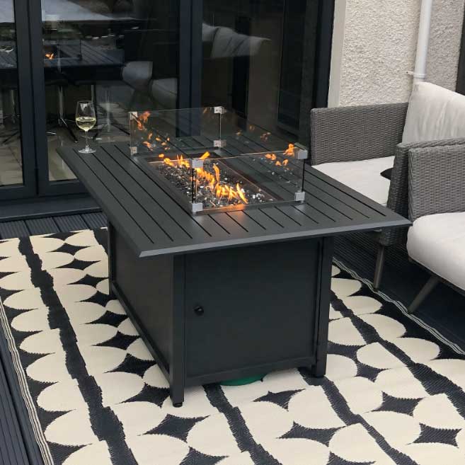 Rectangular Outdoor Firepit Table - Mercury By Nova