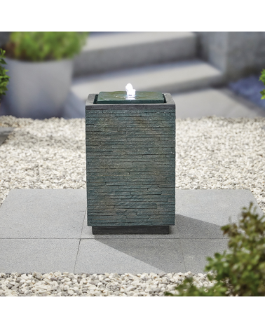 Mosaic Cube Water Feature with Pump - No Plumbing